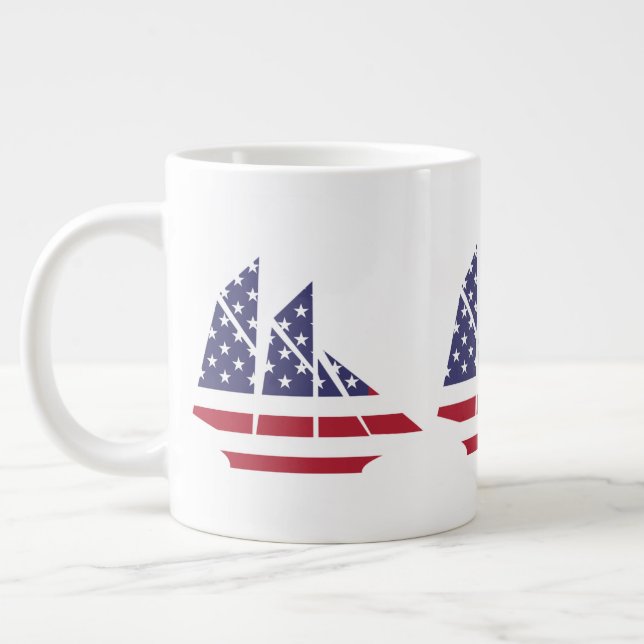 Pavillon Patriotique Bateau à voile Café Mug Spéci (Gauche)