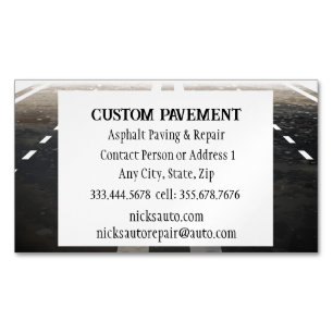 Paving, Asphalt, Roads pavement Magnetic Business Card