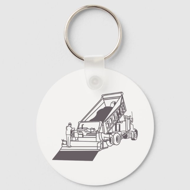 Paving Truck Outline Keychain (Front)