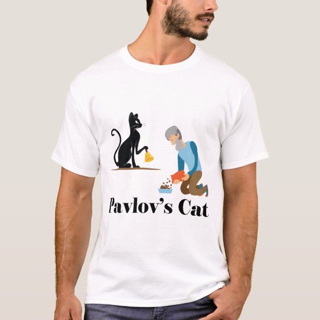 Pavlov's Cat Funny Psychology T-Shirt (Front)