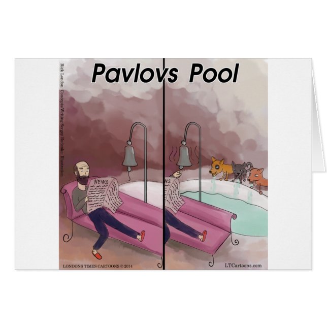 Pavlov's Pool Funny Cartoon (Front Horizontal)