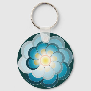 Pavo real verde. Keychain