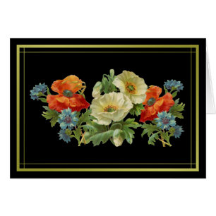 Pavot à cadre doré et fleurs de Cornouailles Art n
