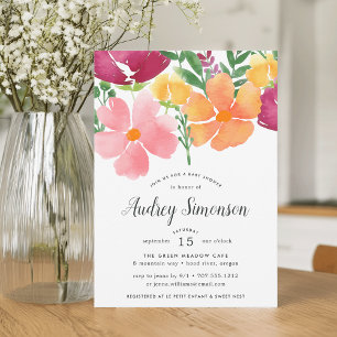 Pavot de Californie   Invitation baby shower