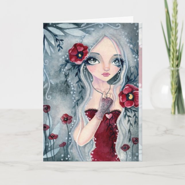 Pavot, de la brume - carte vierge (Devant)