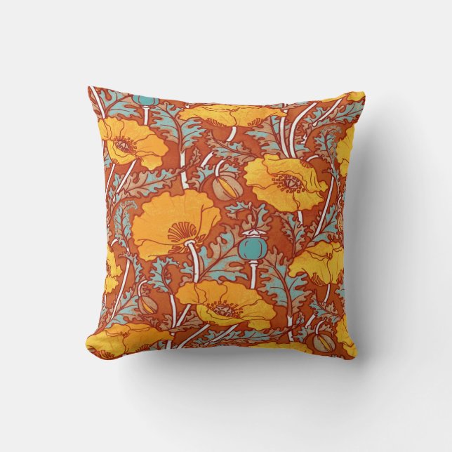 Pavot orange ~ Oreillers à lancer / Cushion (Recto)