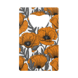 Pavot orange sur blanc