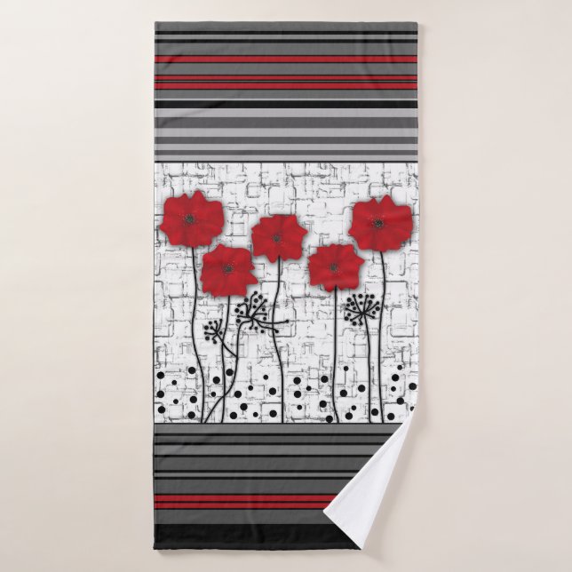 Pavot rouge (Serviette de bain)