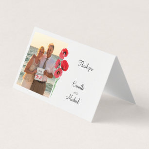 pavot rouge merci carte mariage photo