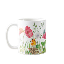 Pavots d'aquarelle dans la tasse de pré