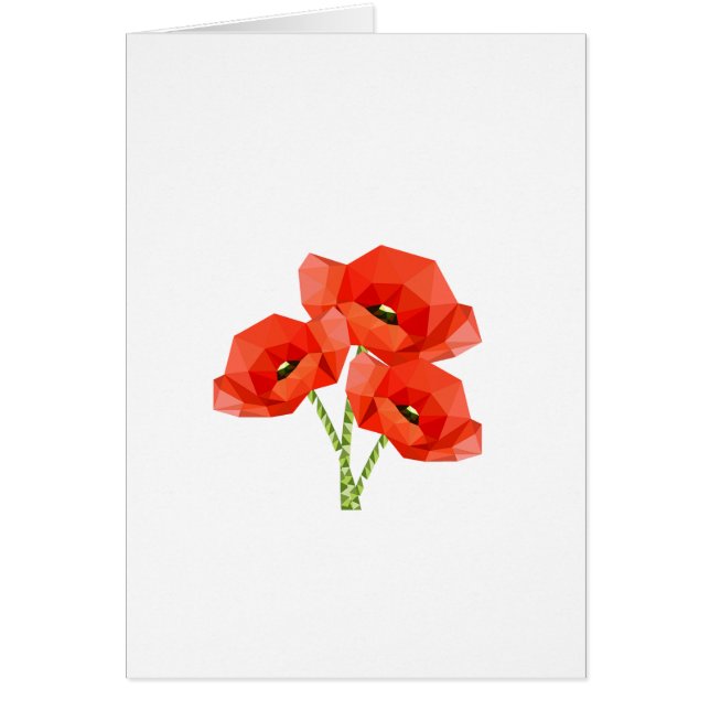 Pavots rouges d'origami (Devant)