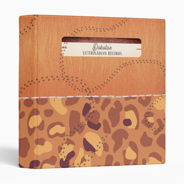 Paw and Animal Prints Pet Binder (Front/Spine)