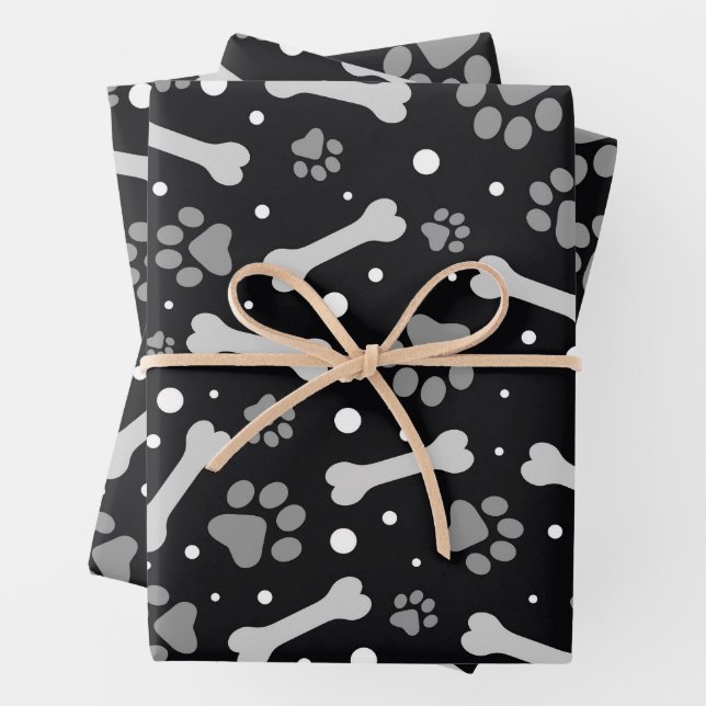  Paw and Bone Pattern Wrapping Paper Sheet (In situ)