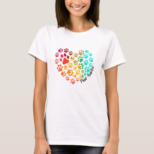 Paw Auntie Heart Logo T-Shirt (Front)