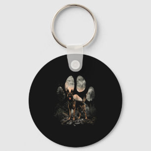 Paw Belgian Malinois Dog Mom Dad Mountains Sunset  Keychain