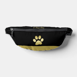 Paw chien brillant or sur arrière - plan noir