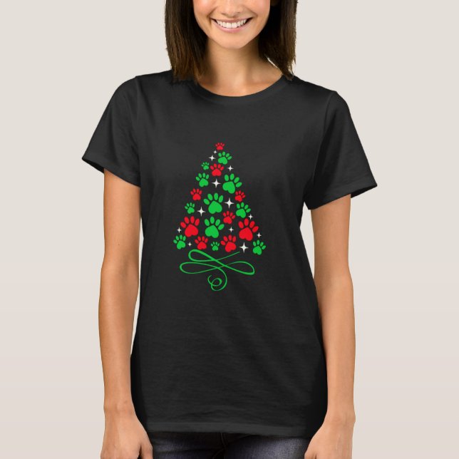 Paw Christmas Tree T-Shirt (Front)