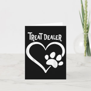 Paw Design Shirt Treat Dealer Dog Lover Heart Paw Card