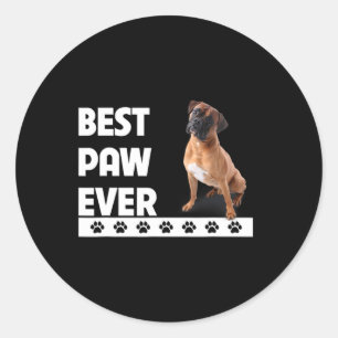 Paw Ever Boxer Bulldog Dad Fathers Day Dog Lovers  Classic Round Sticker