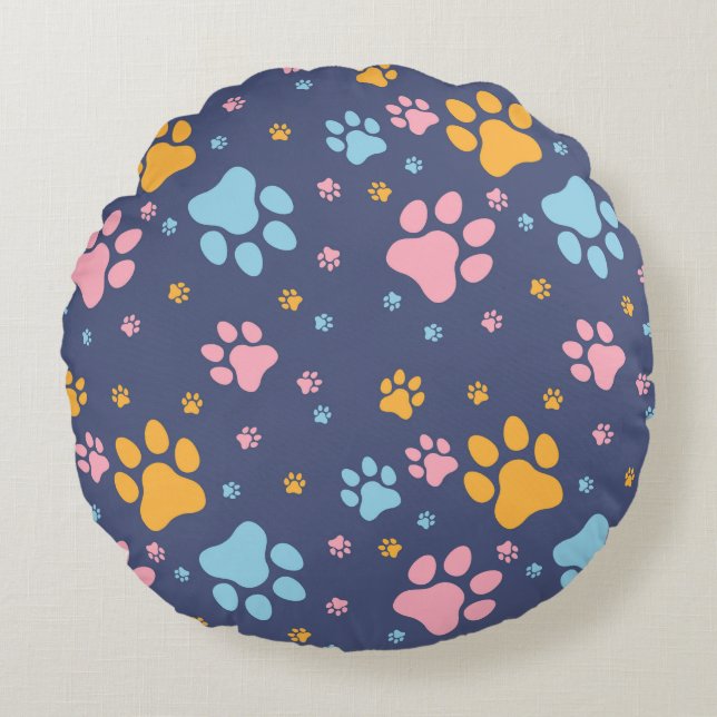 Paw Fame Round Pillow (Front)