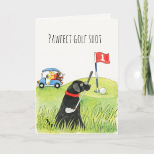 Paw-fect Golf Shot – Funny Dogs on the Green Card