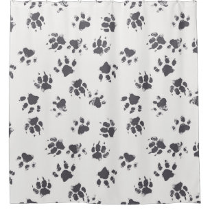 Paw Footprints: Dog Monochrome Seamless.