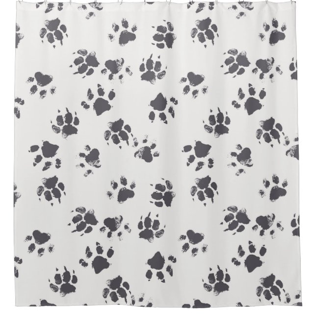Paw Footprints: Dog Monochrome Seamless. (Front)