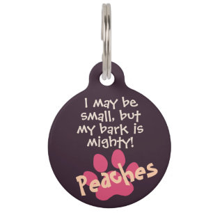Paw Funny Quote, Pet Name Phone Text   Dark Purple Tag