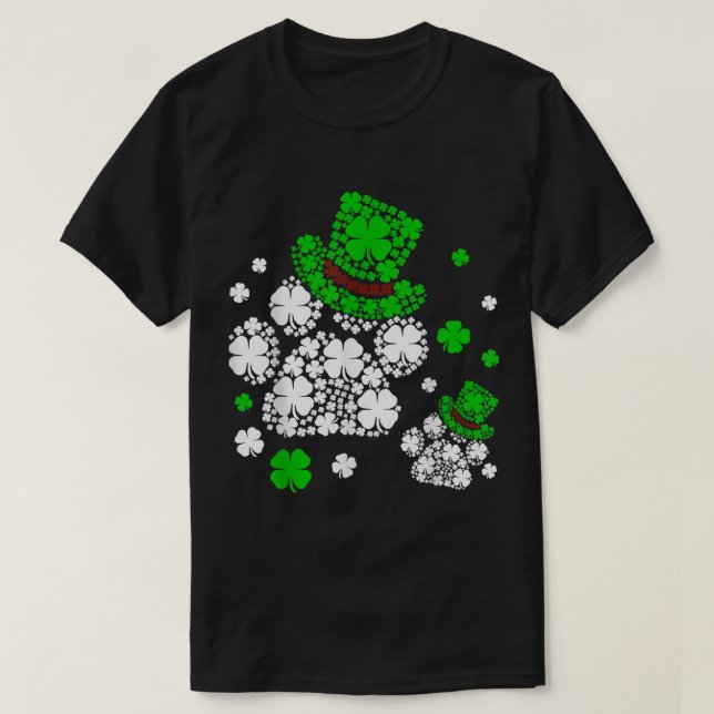 Paw Hat Leprechaun St Patricks Day Shamrock Dog Ca T-Shirt (Design Front)