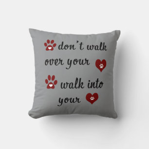 Paw Heart Quote Throw Pillow