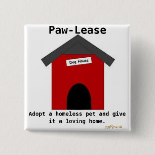 Paw-Lease 2 Inch Square Button