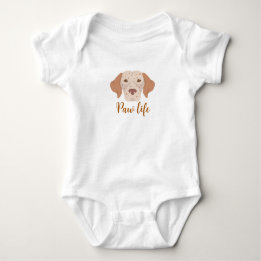 Paw life & dog white baby bodysuit. bodysuit