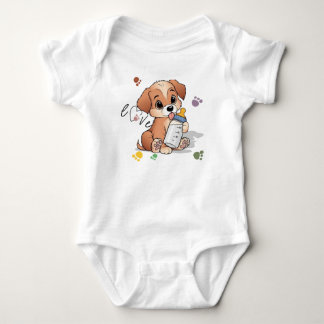 Paw Love Cute Puppy Dog Baby Bodysuit