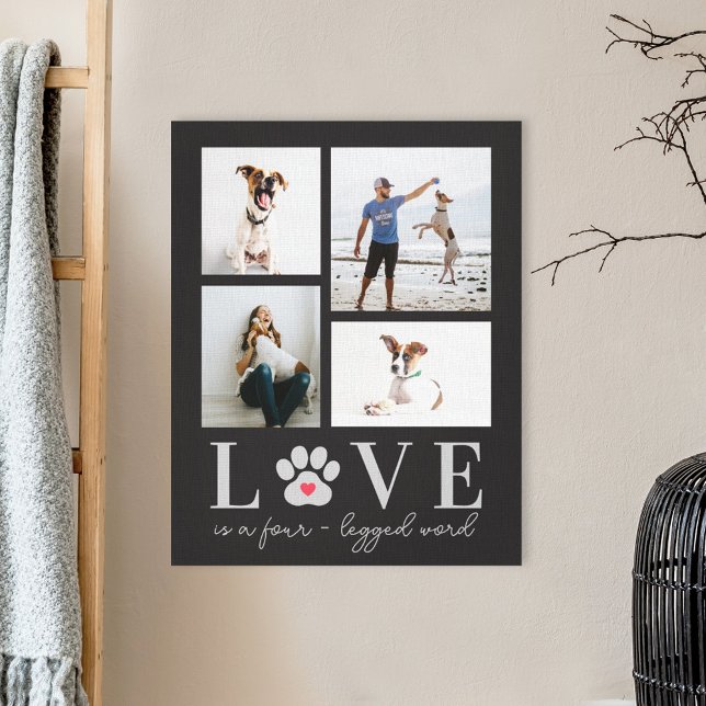 Paw Love Editable Colour Pet Photo Canvas (Creator Uploaded)