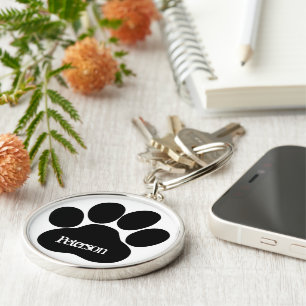 Paw monogram keychain