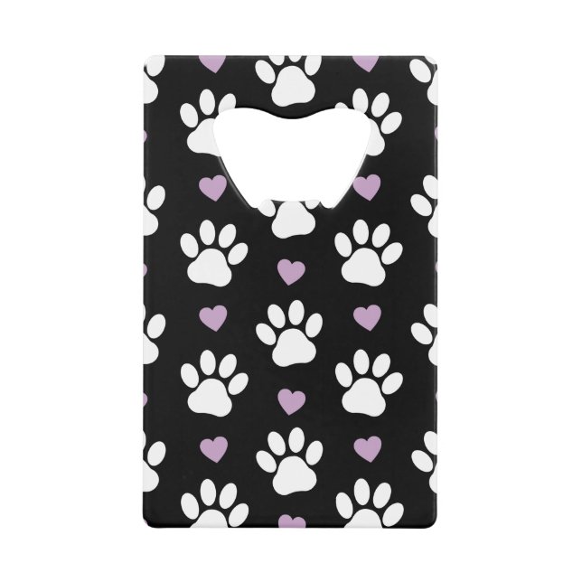 Paw Motif, Chien Paws, White Paws, Lilac Hearts (Devant)