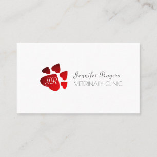 Paw of hearts pet love cover business card