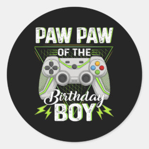 Paw Of The B-day Boy Gamer Boy Awesome Video Game Classic Round Sticker