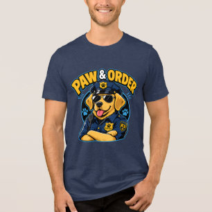 Paw & Order Dog Police PNG, Funny K9 Dog Sublimati Tri-Blend Shirt