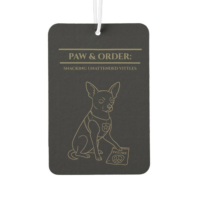 Paw & Order: SUV Chihuahua Hanging Air Freshener (Back)