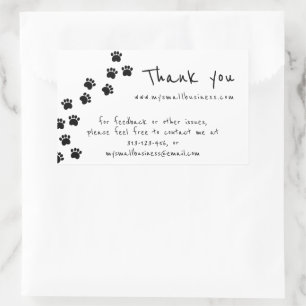 paw path thank you business information sticker