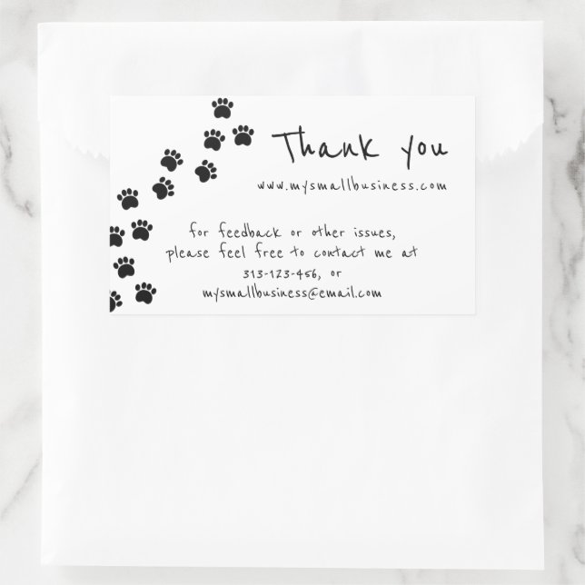 paw path thank you business information sticker (Bag)