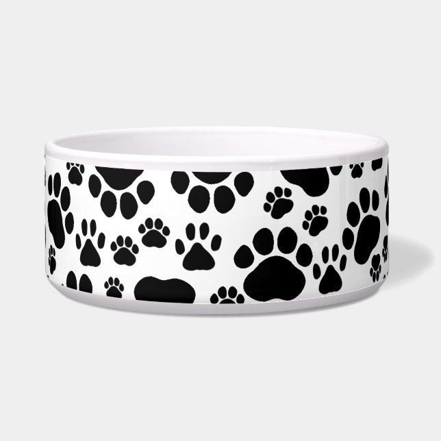Paw Pattern, Dog Paws, Paw Prints, Black and White (Front)