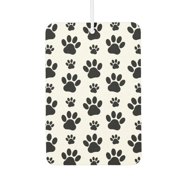 Paw Pattern, Dog Paws, Paw Prints, Black and White Air Freshener (Front)
