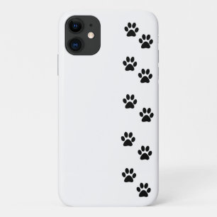 Paw Pattern, Dog Paws, Paw Prints, Black and White iPhone 11 Case