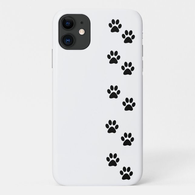 Paw Pattern, Dog Paws, Paw Prints, Black and White Case-Mate iPhone Case (Back)