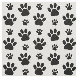 Paw Pattern, Dog Paws, Paw Prints, Black and White Fabric