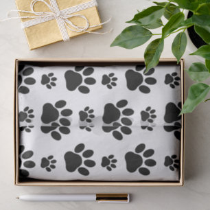 Paw Pattern, Dog Paws, Paw Prints, Black and White Tissue Paper