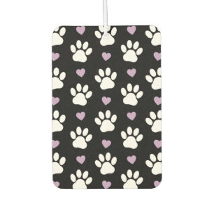 Paw Pattern, Dog Paws, White Paws, Lilac Hearts Air Freshener