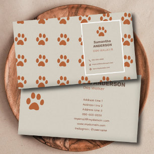 Paw Pattern - Dog Walker Business Card